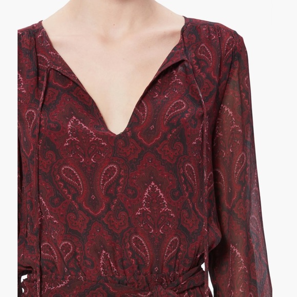 NWOT PAIGE Doah Paisley Long Sleeve Silk Minidress Size S - Picture 4 of 8